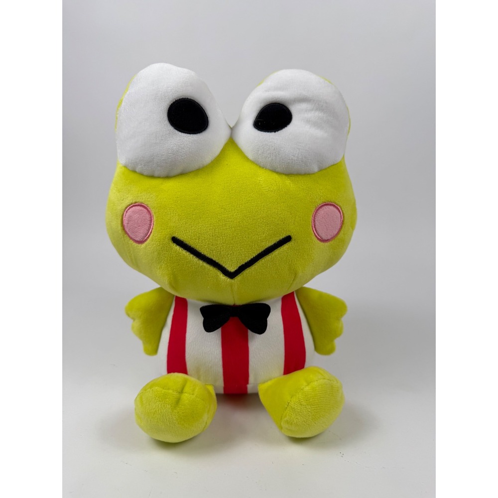 NWT Sanrio Keroppi Frog Plush 13" - Red Striped Shirt & Bowtie Outfit